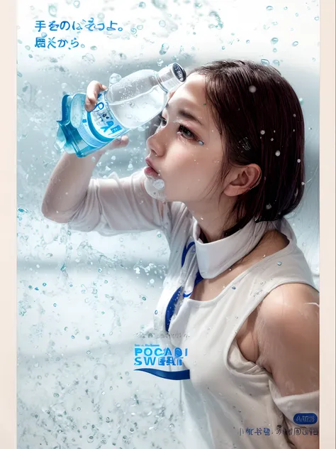 Alpha image of a woman drinking water from a bottle, water water, water, there is water splash, soami, author：Tadashi Nakayama, shiori teshirogi, Made of water, paru itagaki, masanori warugai, Surreal SM, Sparkling water, author：Higashiyama Kai