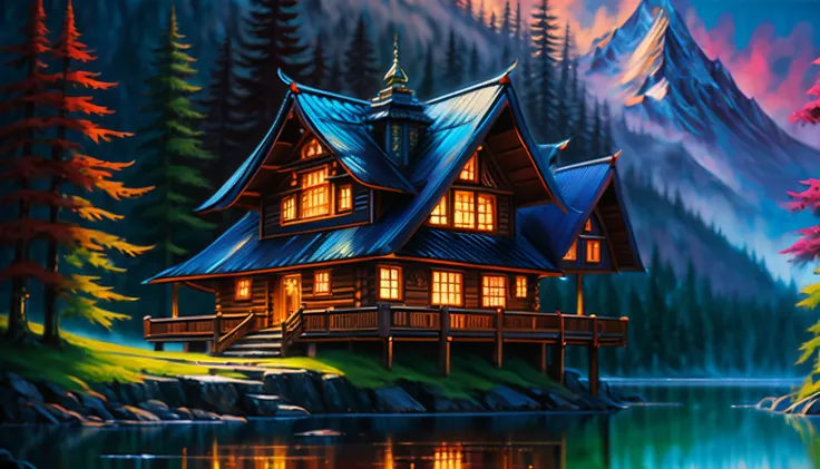 (((grand atmosphere with solemnity mountain cabin of stunning magic architecture intricate detailed:1.4))), (((with dark fantasy samurai in training:1.3))), ((ultra realistic:1.2)), ((through the insane darkness dreams are scattered:1.2)), ((rich-colors of...