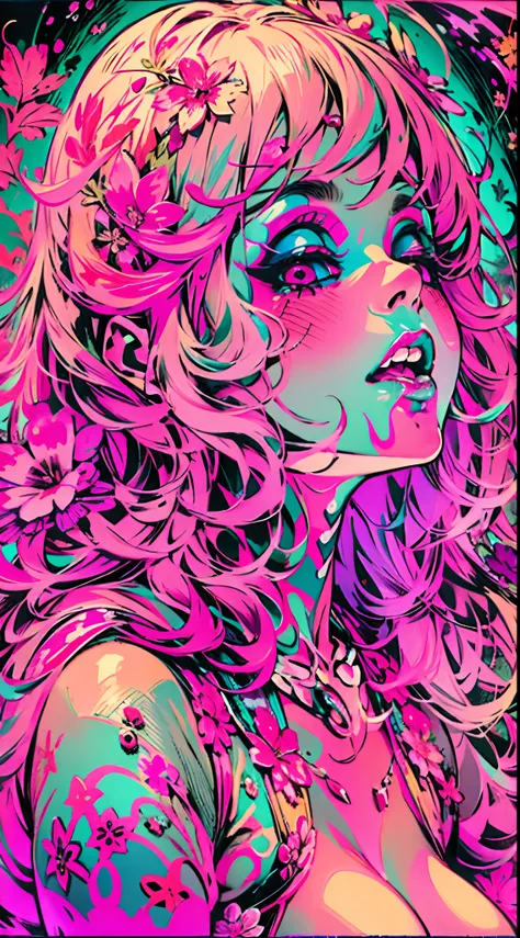 Seductive psychedelic horror, Trippy Hentai, body horror, having sex, real breasts, surreal Sex, LSD trip, sensual, psychedelic oral sex, provocative, colorful, glowing