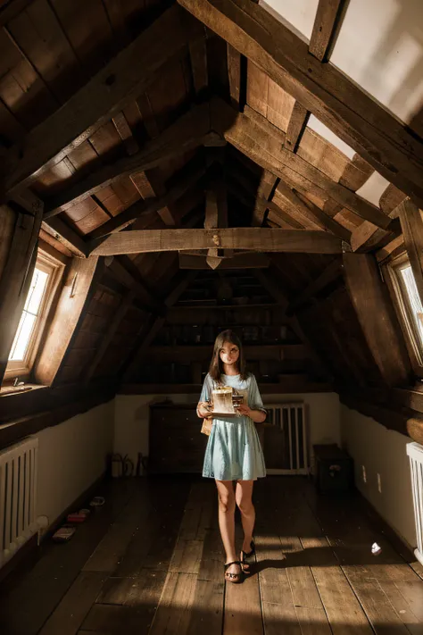 Um dia, while exploring the attic of his grandparents house, Lily se deparou com um mapa antigo e misterioso. O pergaminho desbotado representava uma selva densa repleta de vida selvagem e pontilhada de marcas que sugeriam tesouros escondidos.