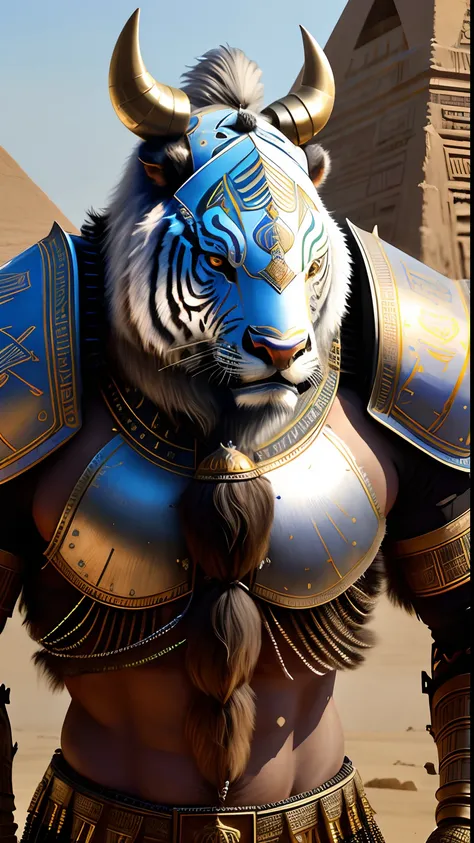 Animalrizz   (( buffalo )) 10, masterpiece, highres, Absurd,photorealistic portrait, Parley_armature,Egypt,Pyramids, Cute Robot Tiger,In armor ,Wear Parley_armature, Massive futuristic armor, running, move,