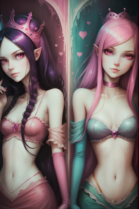 Marceline the vampire queen and princess bubblegum conjoined. --auto --s2