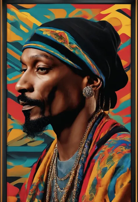 Ultra Realistic Singer Style Ad SNOOP DOOG big (No Poster Writing) personnage flyer style 2020 street art portrait