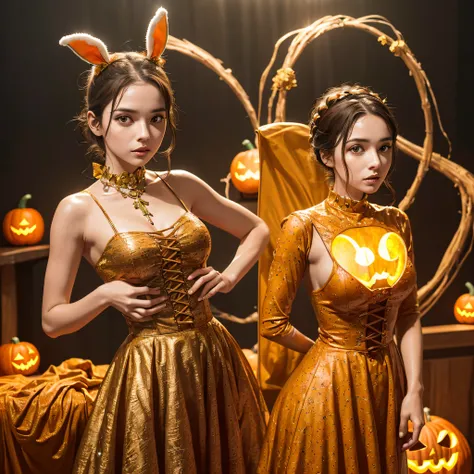 King Rabbit hollow sandalwood material（best qualtiy，8K Pumpkin Bunny King,Masterpiece）When the Rabbit Skeleton Pumpkin appears，Only heard, unseen，Pumpkin Burger Bunny King Explosion，That whistle echoed for a long time，Its like a prelude to impending death，...