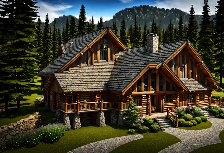 (best quality, 4k, 8k, high resolution, masterpiece: 1.2), ultra-detailed, (realistic, photorealistic, photorealistic: 1.37), Mountain Cabin, cozy cabin, log cabin surrounded by mountains, serene atmosphere, great attention to detail, tranquil setting, pan...