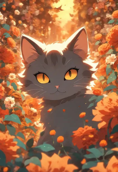 Dream cat,  Halloween, Flowers, Close up, High quality