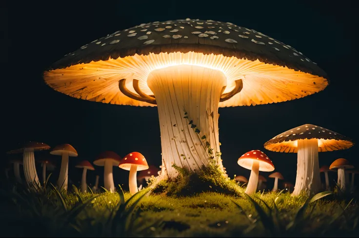 mushroom land, glowing