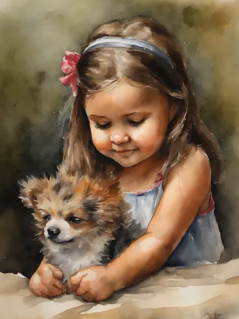 Pintura em aquarela de uma menina preta bonita : : trending on ArtStation: : Simple composition creates a sense of order and harmony. A pintura reflete uma vendedora de cachorro quente. --up luz --ar 9:16