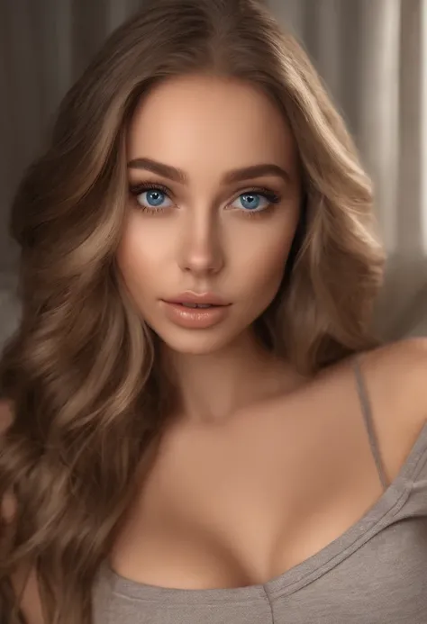 arafed woman fully , sexy girl with blue eyes, ultra realistic, meticulously detailed, portrait sophie mudd, blonde hair and large eyes, selfie of a teenage girl, bedroom eyes,  Olivia dunne, Ariana grande, without makeup, natural makeup, looking directly ...