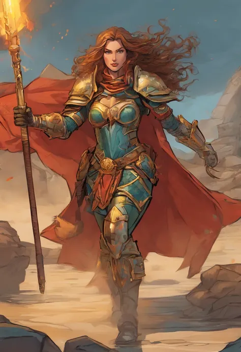 A woman in armor walking through a body of water, picture of female paladin, female paladin, fantasia paladin mulher, gorgeous female paladin, cavaleiro feminino, retrato cavaleiro feminino, Retrato do Paladino Feminino, Warhammer 4 0 K obra de arte, de um...