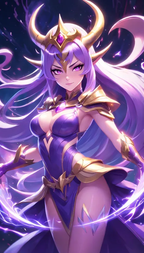 Syndra de league of legends, Esferas em volta, Syndra Emissary of Darkness Skin (Traching de raias, HDR,)