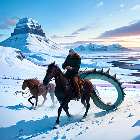 Mormon Missonaries riding silver dragons to preach the gospel in Iceland