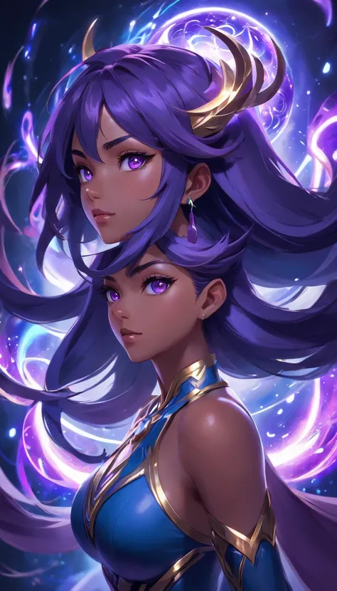 `(best quality,4k,8k,highres,masterpiece:1.2),ultra-detailed,(realistic,photorealistic,photo-realistic:1.37),Syndra from League of Legends,detailed eyes, detailed lips, extremely detailed face, long eyelashes,hair flowing,expressive expression,dark and mys...