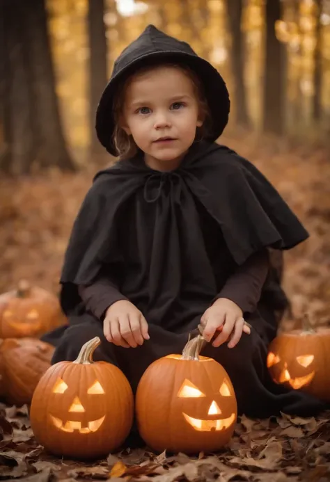 Children playing on Halloween