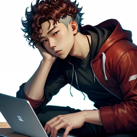 Kento Nanami from Jujutsu Kaisen but with curly hair