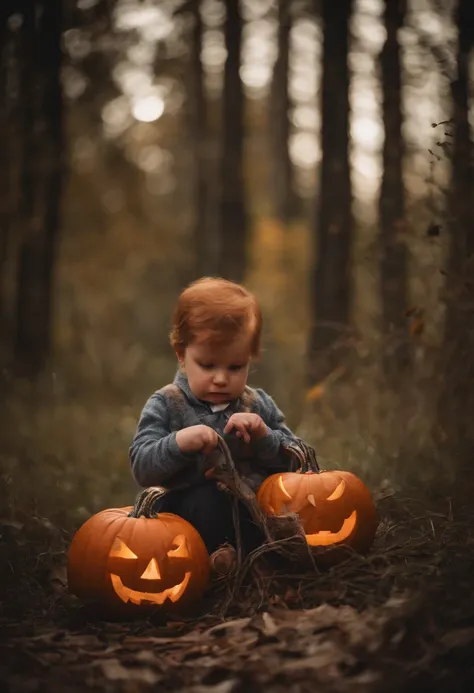 Children playing on Halloween