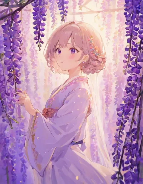 Wisteria flowers，Dream talk，Background with