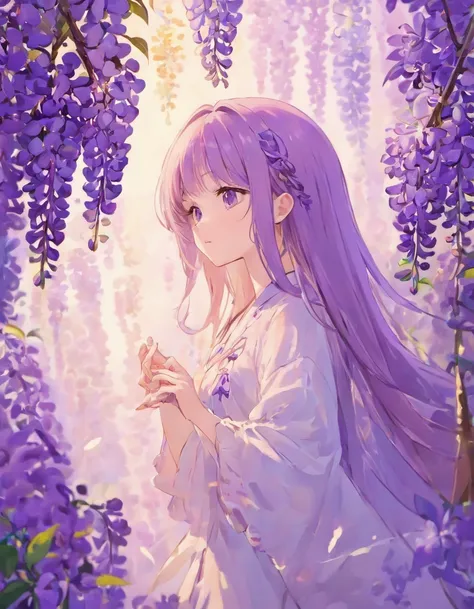 Wisteria flowers，Dream talk，Background with