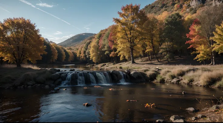 Ultra high res, autumn in coming, autumn landscape, version 3, 8k photo, ICBINP, ultra high res, masterpiece, best quality, high quality, extremely detailed, ultra hd, realistic, vivid colors, highly detailed, perfect composition, beautiful detailed, intri...