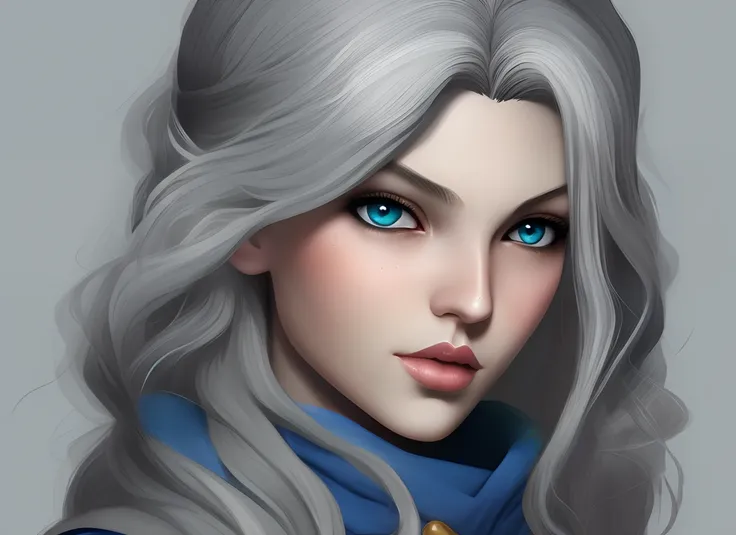 Female eladrin elf, pale skin, grey eyes, black hair w/ blue highlights, 27, dnd