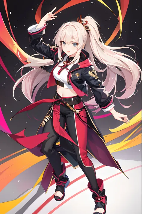 Menina anime com longos cabelos brancos e capa vermelha segurando uma espada, Impacto de Ayaka Genshin, de meninas da linha de frente, Keqing de Genshin Impact, ayaka jogo genshin impact, Universo Girls Frontline, meninas estilo linha de frente, Estilo de ...