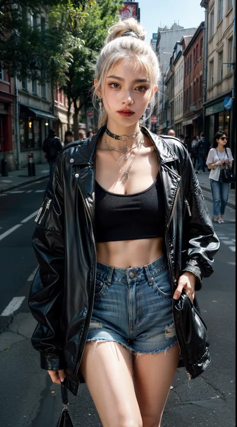 Y2k fashion, y2k outfit, vibrant sunny day, immersed in the vibrant atmosphere of a backstreet. The backstreet scene is alive, a lively backstreet,  and people having fun because backstreet, capturing the spirit of backstreet, backstreet girl, and self-exp...