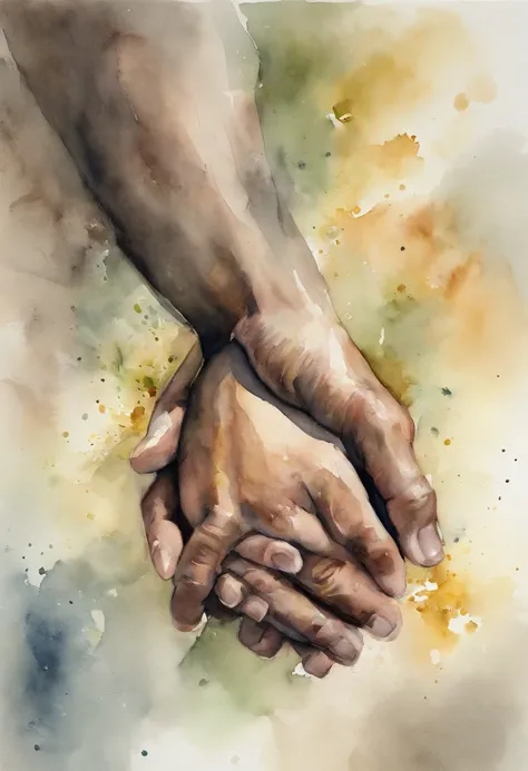 A closeup of a man holding a persons hand, holding each other hands, holding hand, hands pressed together in bow, across holding a hand, reconfortante, hands of blessing, reaching out to each other, single pair of hands, hands crossed, compassivo, tranquil...