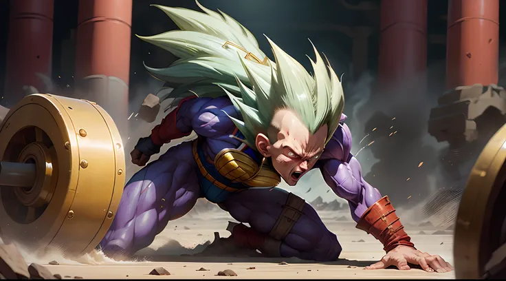 Vegeta beating up frieza