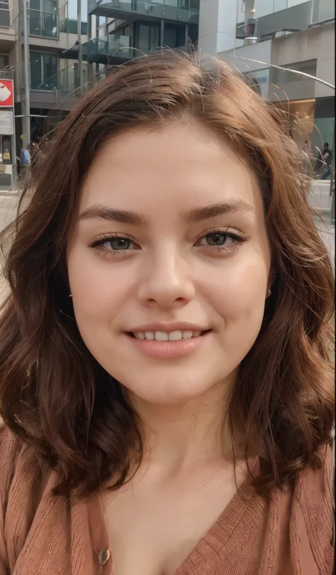 Use this face, and make her have large breast, long legs and a thick ass showing a lot of cleavage and hard nipples.