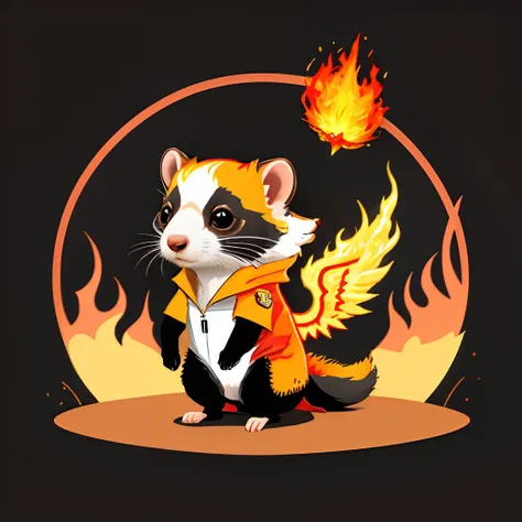 A vector of a ferret wearing a pheonix costume