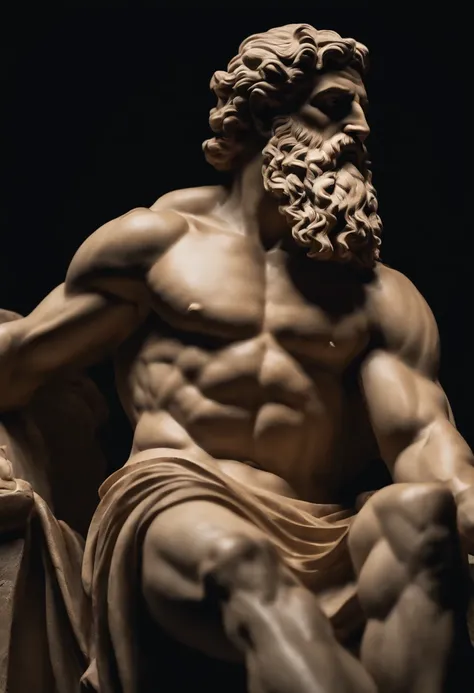 Stock Gricki Stoic
which is the Greek historical status with
Hercules profile muscles
Cinematic 8k and dark background