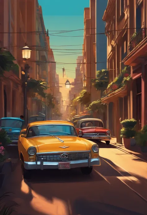 March 25th Street, São Paulo, Disney Movie Style Illustration