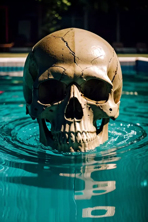 Skull at the bottom of the pool