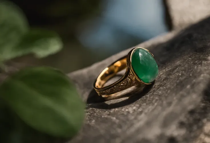 Emerald ring，Saddle rings，Simple，atmospurate，Fashionab，Mens rings,Set in 18K gold,Rings in 18K gold，Solid gold ring，The surface is inlaid with a saddle-shaped jadeite。