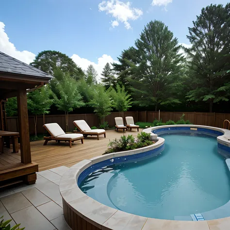 Custom curvy swimming pool