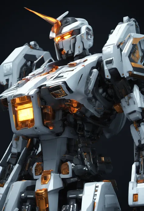 Gundam mecha , science fiction, front view, Sense of technology, C4D, Oc renderer, unreal engine, high detail, industrial design, 8k HD, studio light, retro