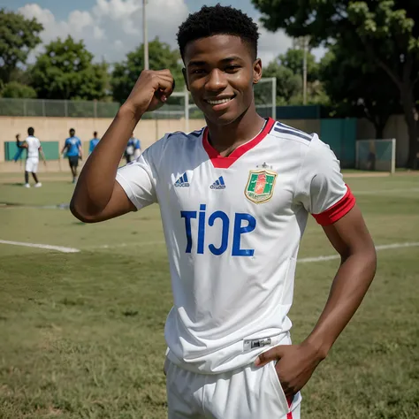 You described a 16-year-old young man from Côte dIvoire, joueur de football talentueux, wearing the Ivory Coast jersey and wearing a nice smile. Il est sur le terrain, dribblant habilement les adversaires, creating opportunities for his team and impressing...