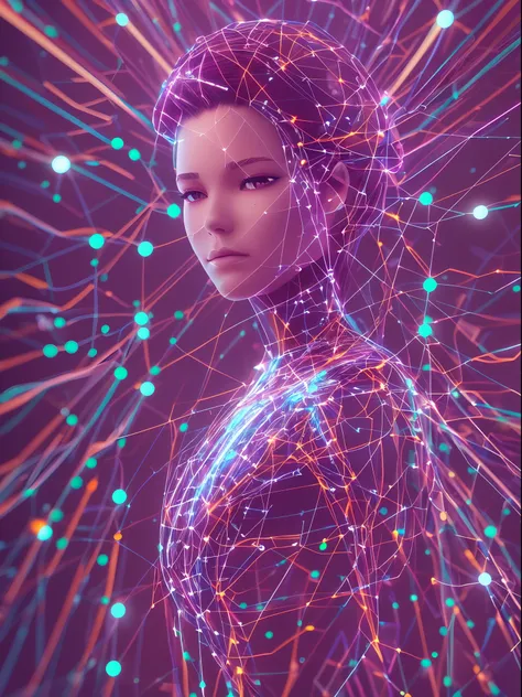 (futuristic, cybernetic) girl with (neural network hair,strands of neural networks), futurism, uhd, super detailed, (best qualit...