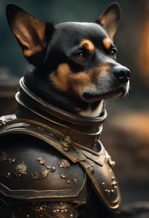 punk dog with armour 3d 8k