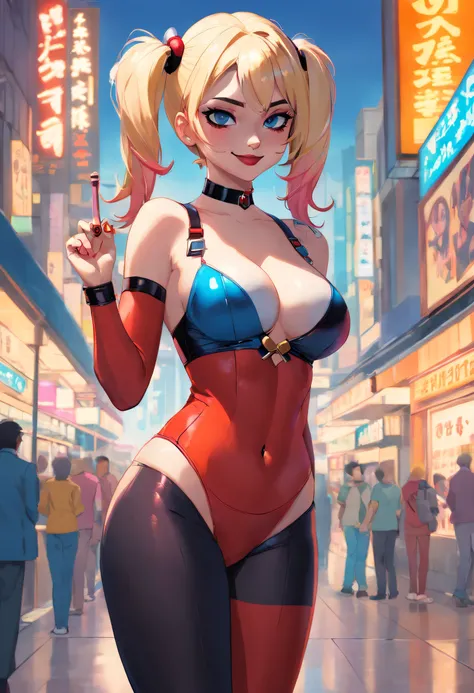 Harley Quinn、Full view of the buttocks、Enormes piernas hermosas、Tetas colosales,Apertura de piernas、Pelo pubick、Debajo del cabello、cabello、babeo、apretar los senos