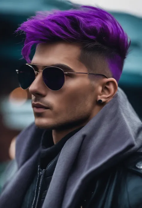 personagem masculino, cabelo roxo, roxo neon, olhos roxos, WMASK, Tern,