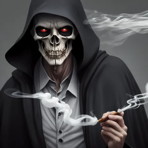 Smoking grim reaper realistic