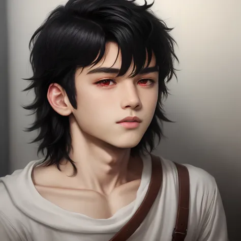 Boy with Black hair and Red eyes