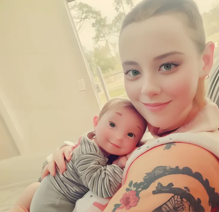 Theres a green-eyed woman holding a baby and smiling at the camera, imagem de perfil, foto de perfil, facebook post, foto do perfil, 3 2 anos, foto de perfil, Postagem no Reddit, 3 6 anos, 3 0 anos de idade mulher, Mulher de 30 anos, 2 9 anos, Alana Fletch...