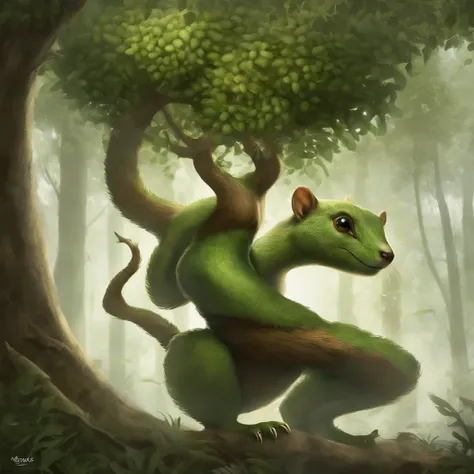 The Curupira is a fascinating creature from Brazilian folklore, known for its mischievous nature and its fierce protectiveness of the forest and its wildlife. It appears as a small, humanoid figure with vibrant, emerald-green skin that blends seamlessly wi...