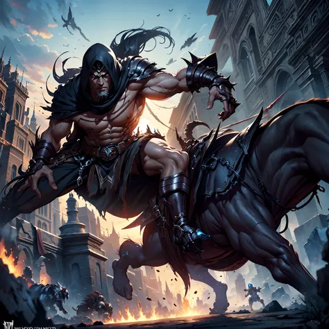 Darksiders moroccan warriors hyper realistic super detailed Dynamic shot master piece scene