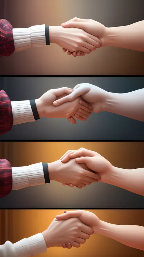 Visualize the handshake evolving into a virtual form, connecting people through screens, emphasizing its enduring significance in the digital age.