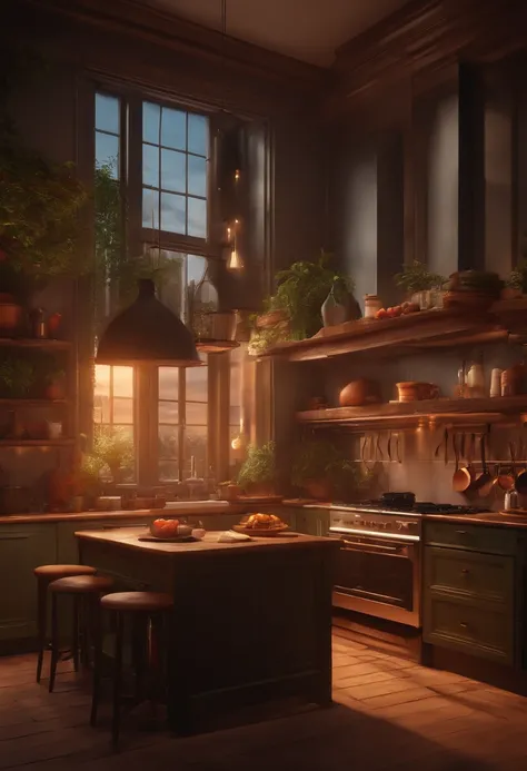 une cuisiniere tenant dans sa main droite une louche image 8k rendu 3d, anime, vibrant