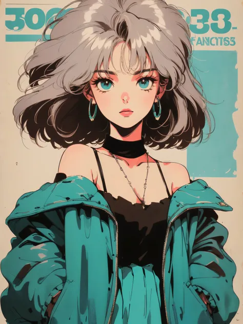 ((((90s anime style,1990s style,1970s anime，have the style of folk portraits，retro style posters,chicano inspired retro fashion，renaissance,  retro style inspiration retro, stone visual aesthetic style, hand painted details, fresh and clean appearance，))))...