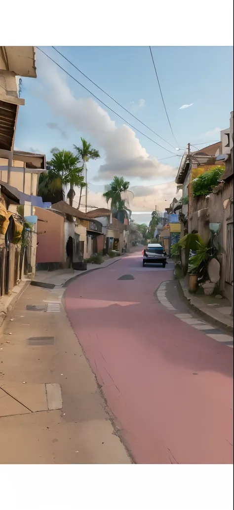 Street in vilage withfull colorful